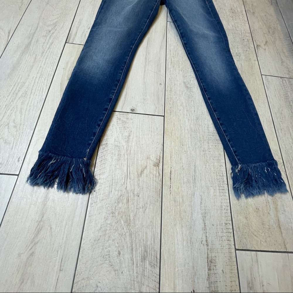 Frame Denim Blue Le Skinny Jeans Raw Hem Size 24 - Picture 9 of 9